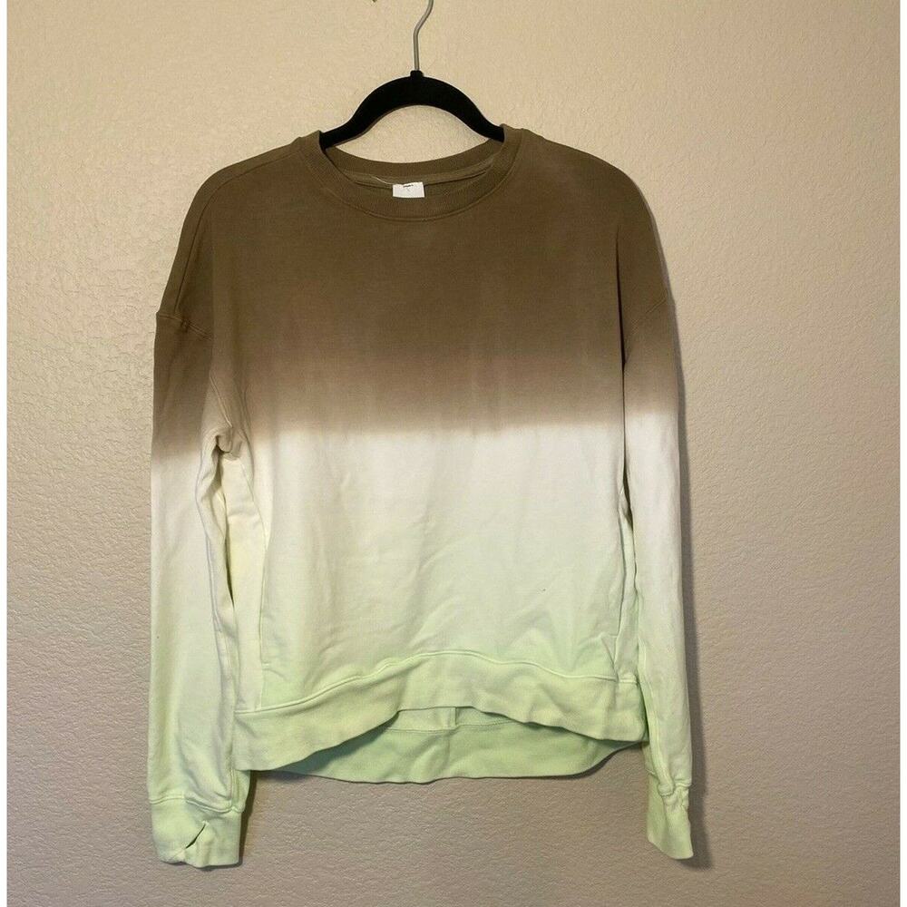 All In Motion Green to Brown Ombre Long Sleeve Sweatshirt Size Small